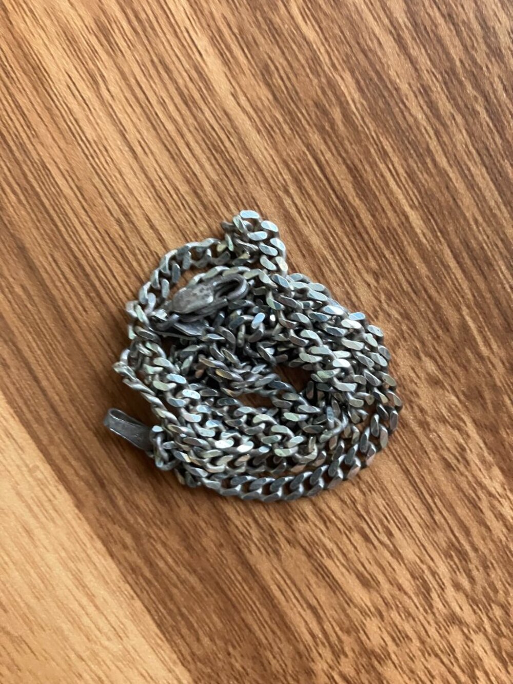 Oxidized .925 Vintage Sterling Silver Curb Chain Necklace